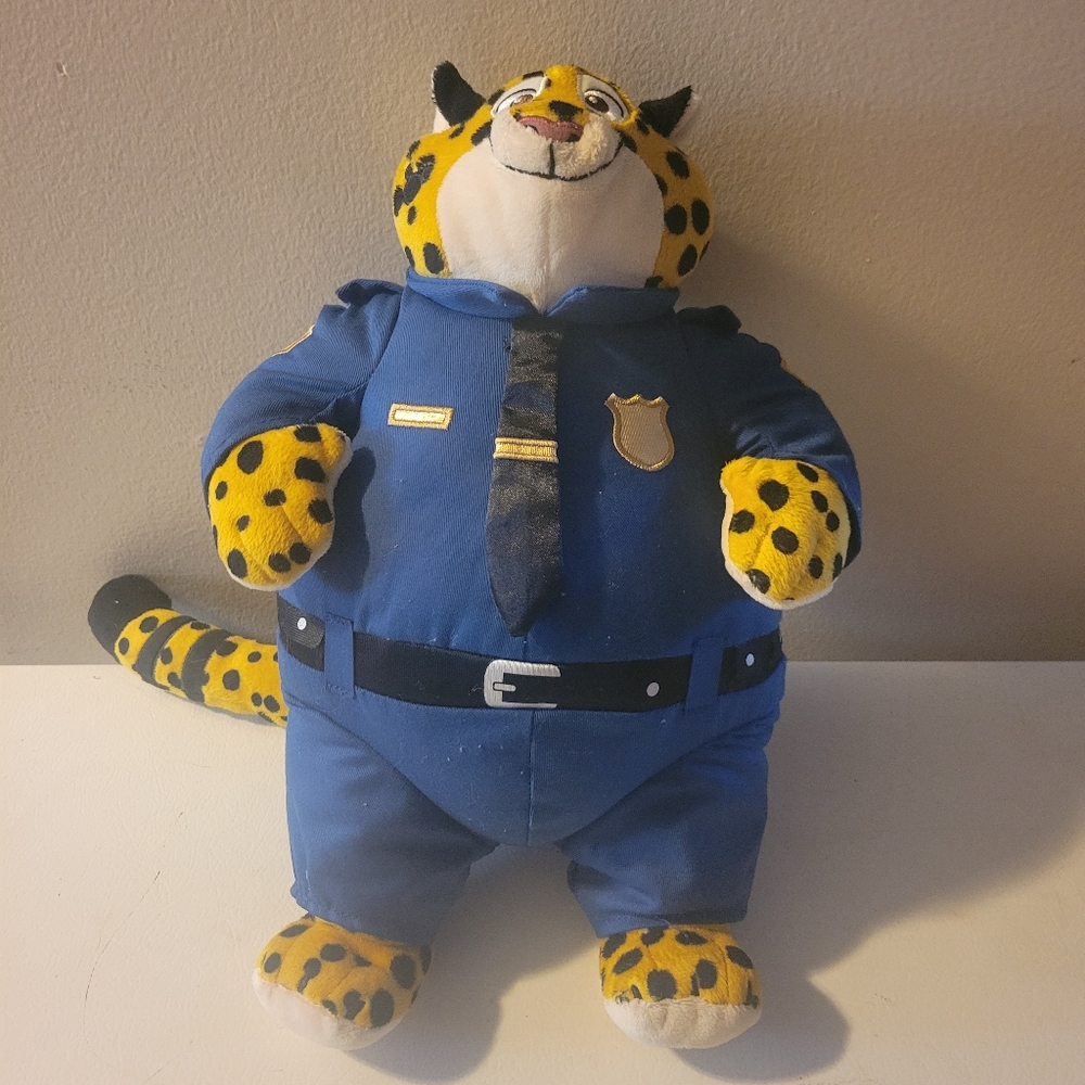 DisneyZootopia Plush Clawhauser Police Cheetah 14" Plush Toy